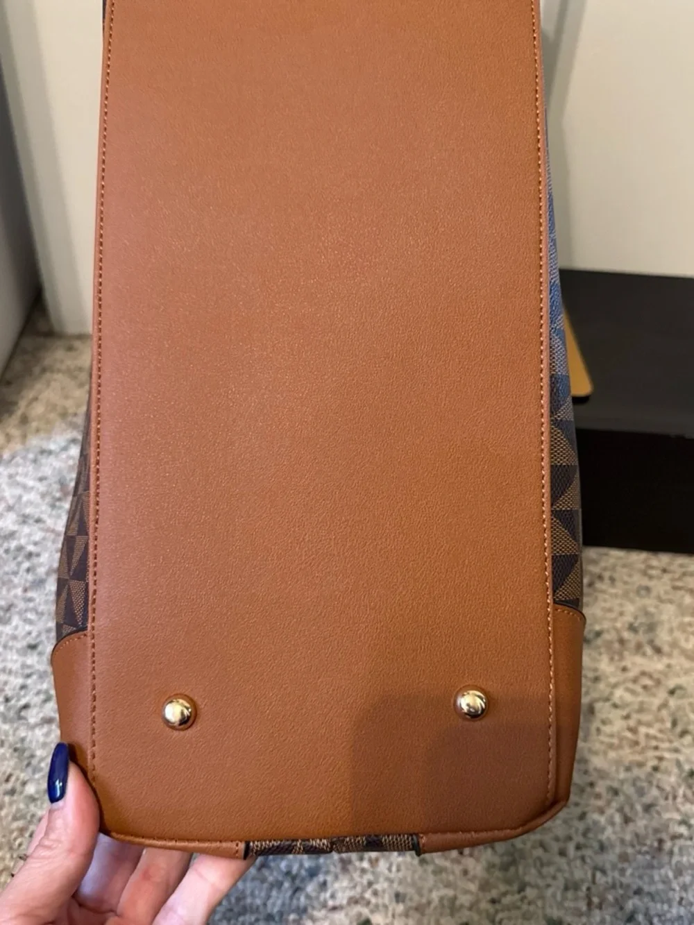 Brown Geometric Travel Tote Bag - Stylish Unisex Carryall